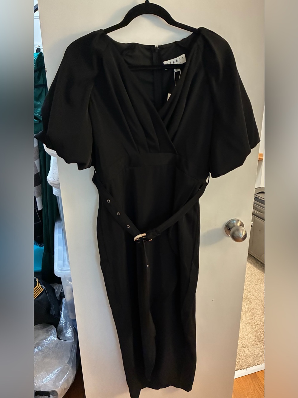 Black Dress with Belt - size large